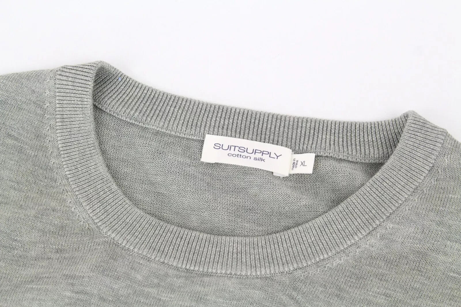 SUITSUPPLY vyriškas megztinis XL dydžio žalias medvilninis šilkinis laisvalaikio stiliaus vienspalvėmis rankovėmis 