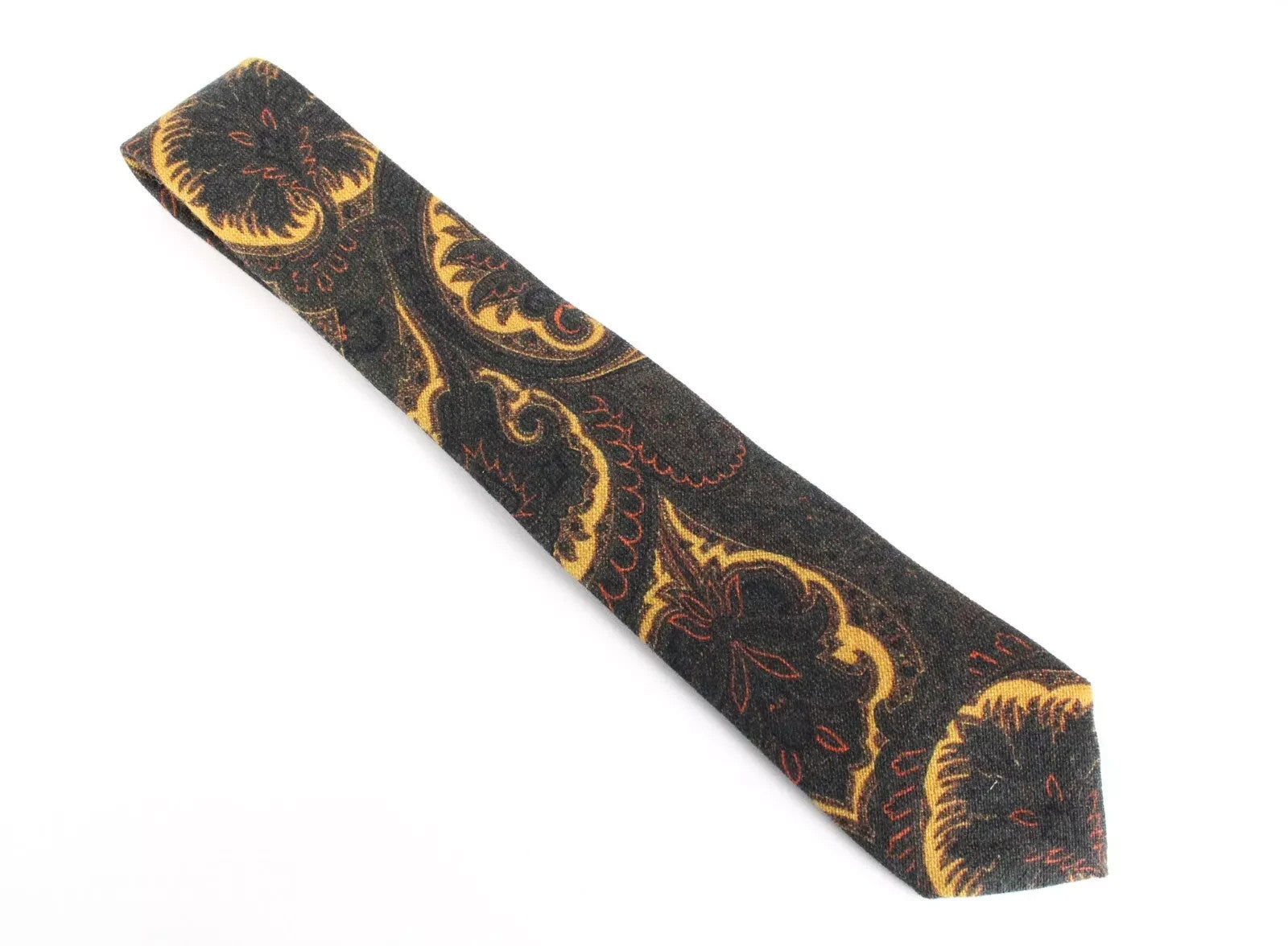 SUITSUPPLY vyriškas kaklaraištis ~150 x 8 cm žalias vilnonis raštas smailėjančiu galiuku dalykinis apranga 