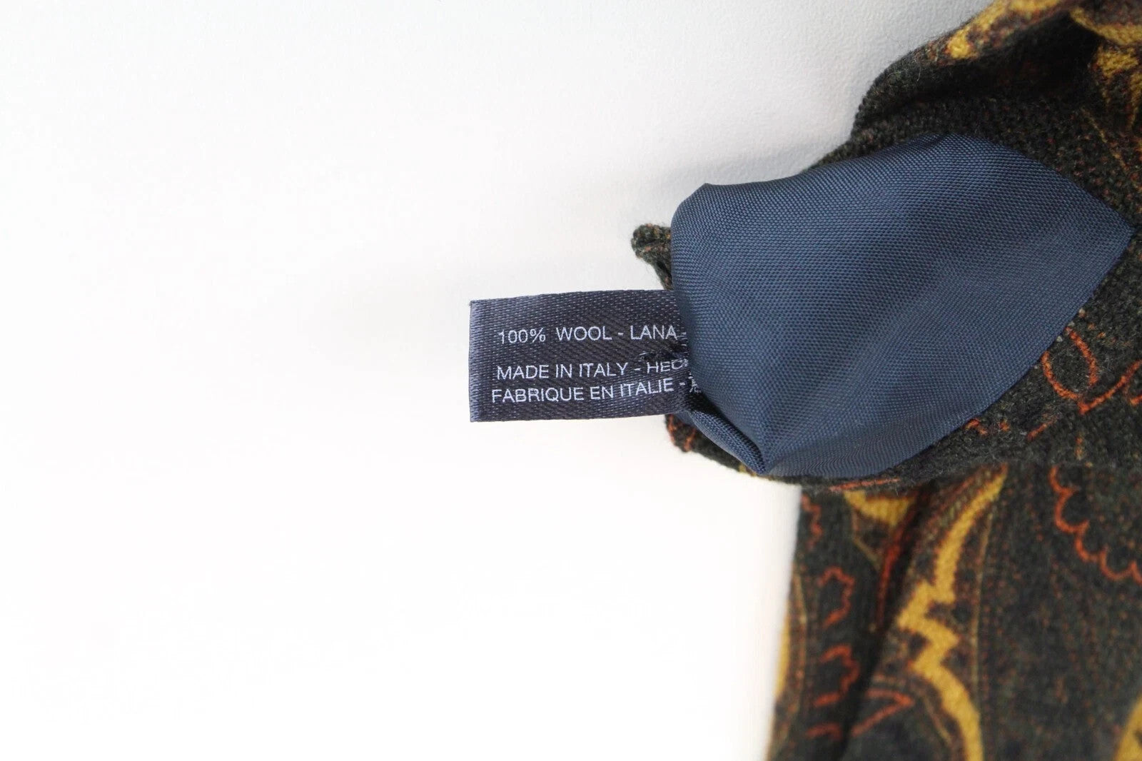 SUITSUPPLY vyriškas kaklaraištis ~150 x 8 cm žalias vilnonis raštas smailėjančiu galiuku dalykinis apranga 