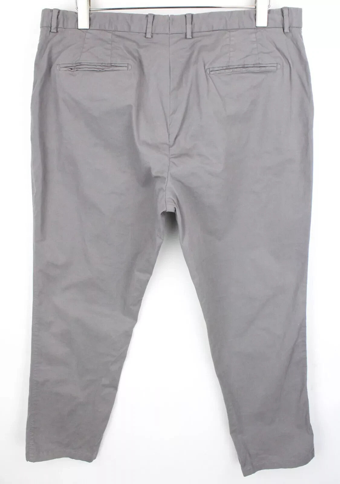 SUITSUPPLY Porto Novo Men's Pants UK42R Grey Cotton Casual Pleated Chino