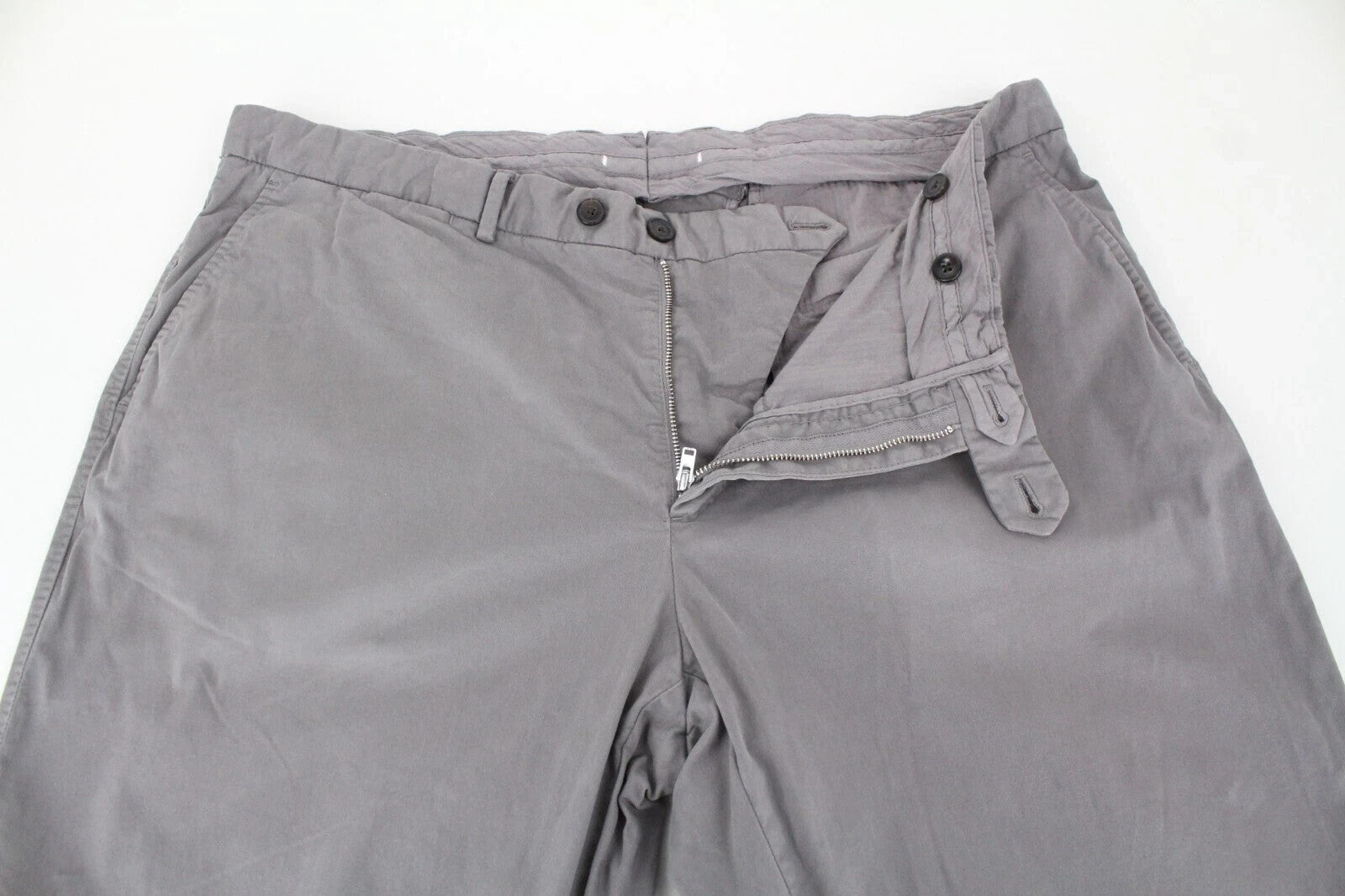 SUITSUPPLY Porto Novo Men's Pants UK42R Grey Cotton Casual Pleated Chino