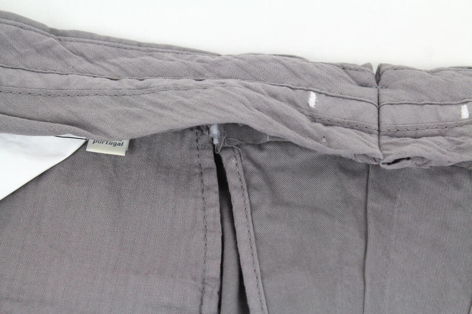 SUITSUPPLY Porto Novo Men's Pants UK42R Grey Cotton Casual Pleated Chino