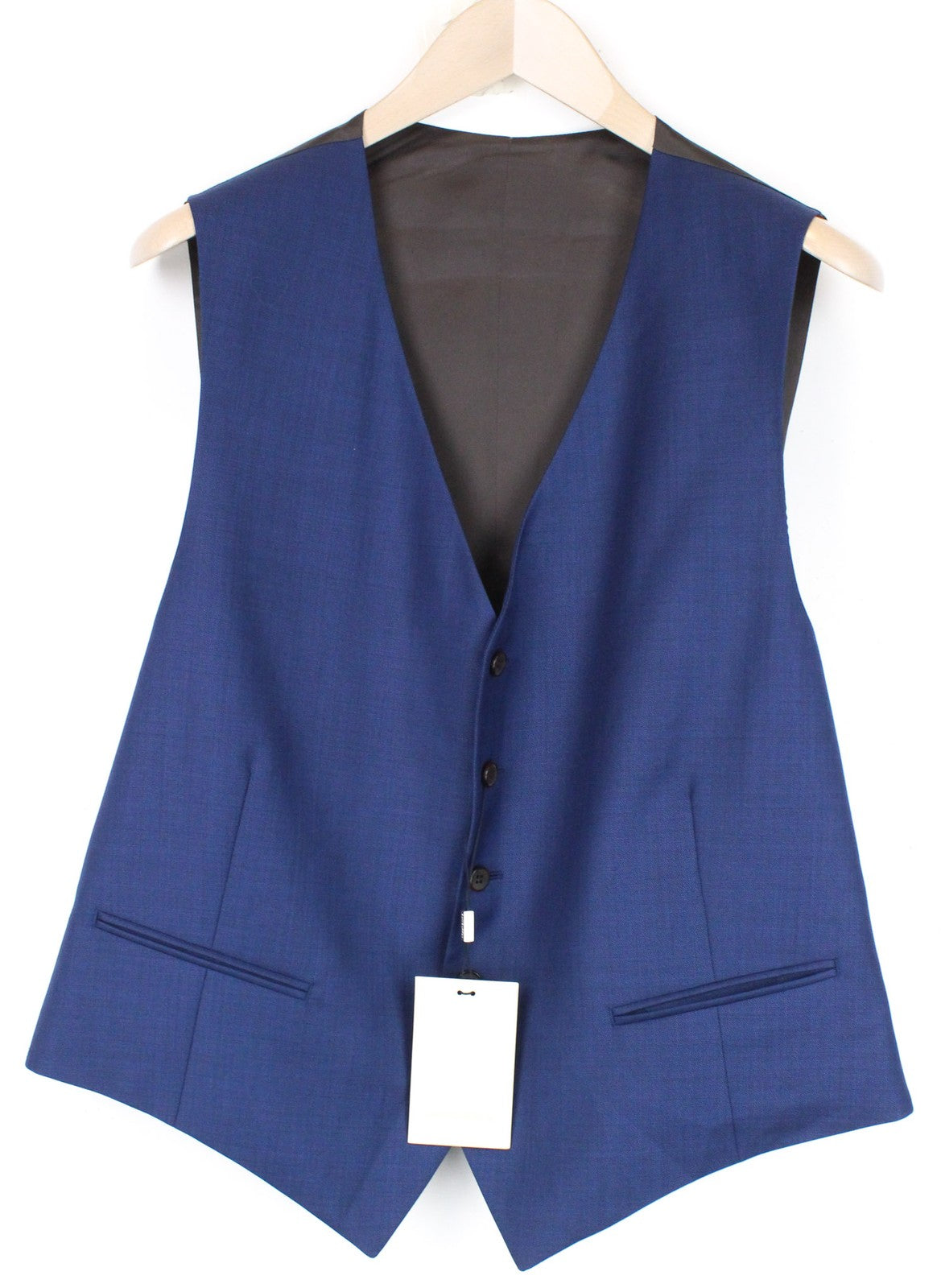 SUITSUPPLY La Spalla Men's Suit UK46S Blue Wool 3 Piece Single-Breasted Formal