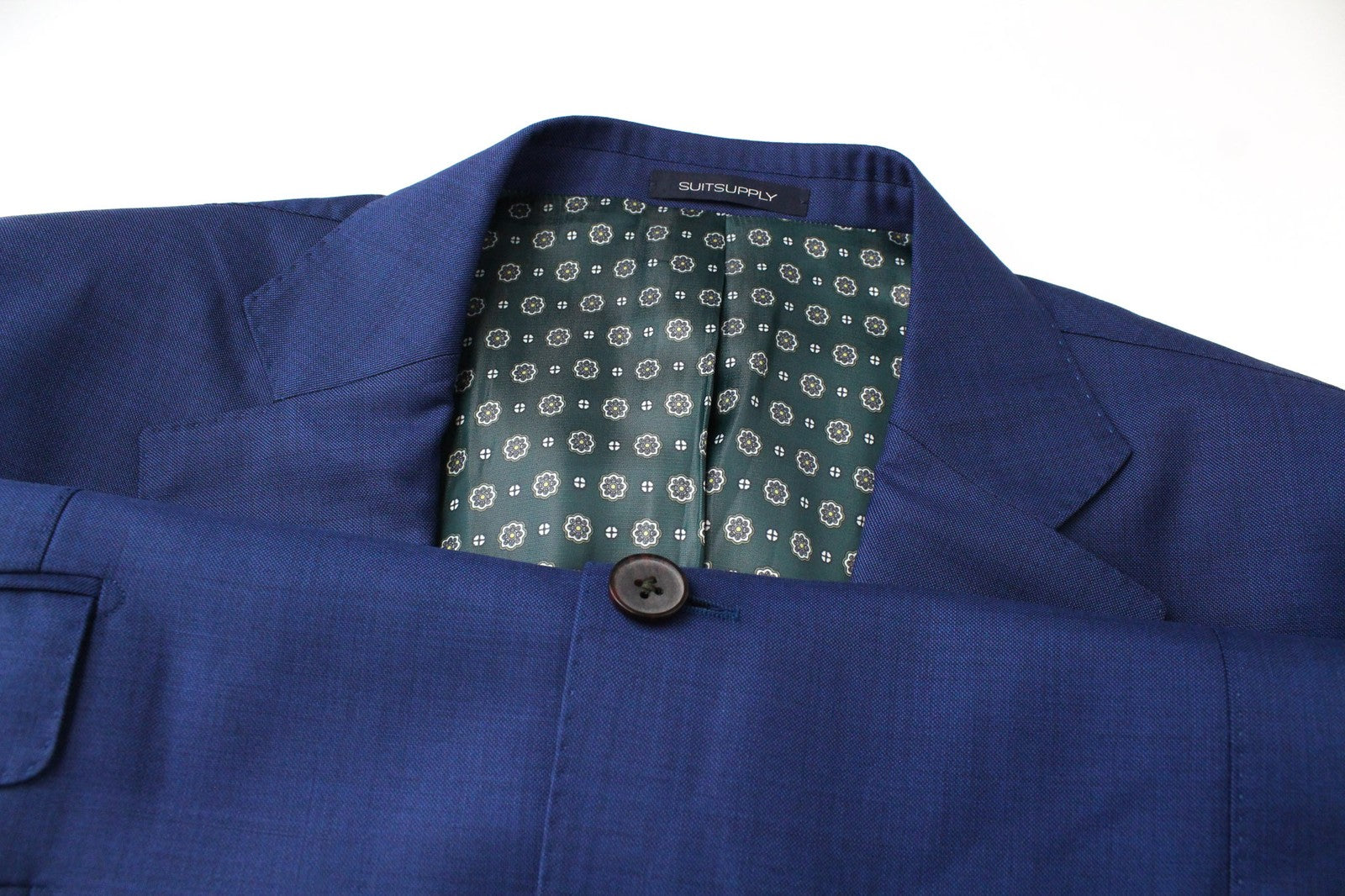 SUITSUPPLY Havana Blueline Men's Suit UK54R Blue Wool 3 Piece Lined Classic