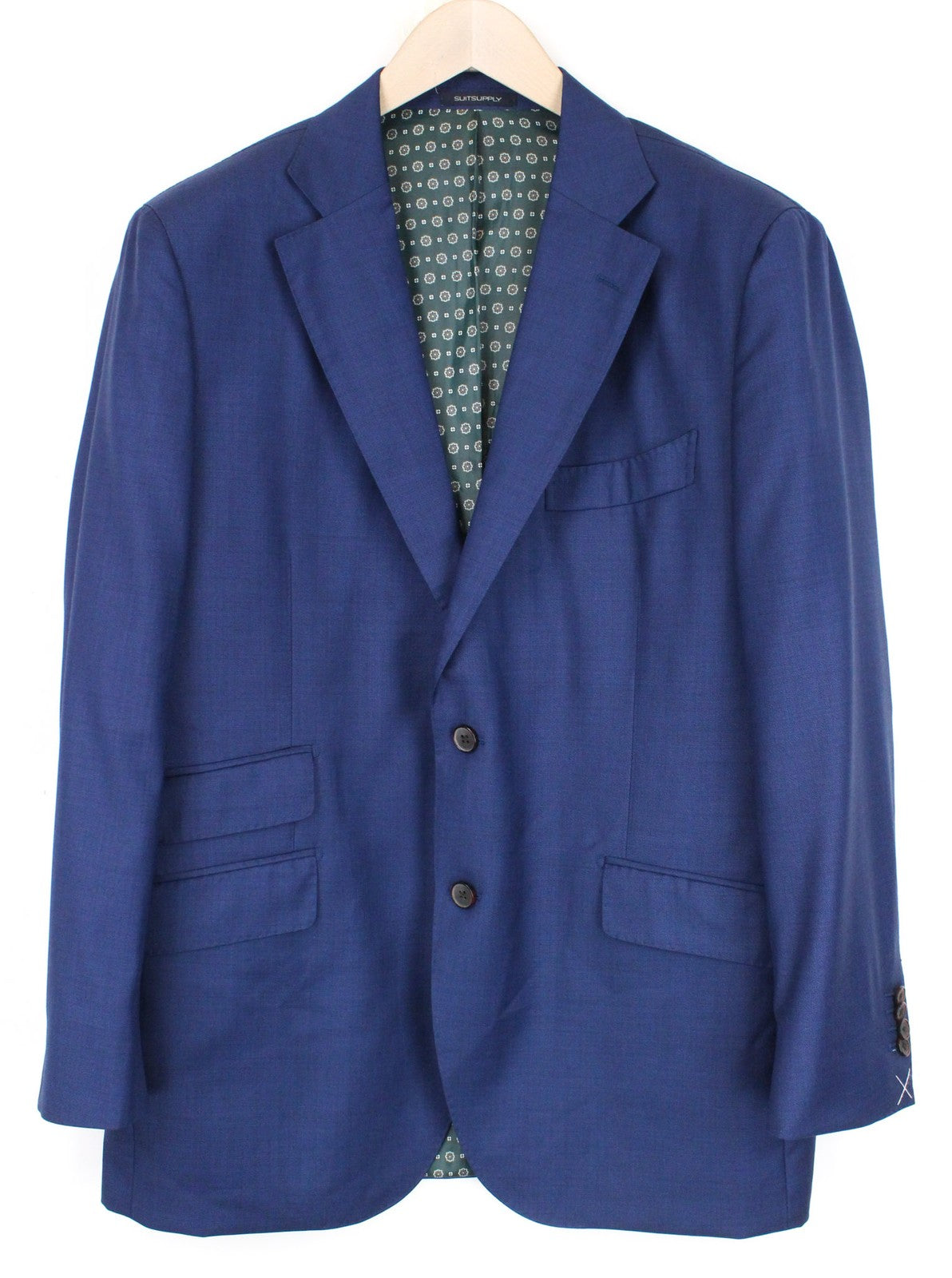 SUITSUPPLY Havana Blueline Men's Suit UK54R Blue Wool 3 Piece Lined Classic