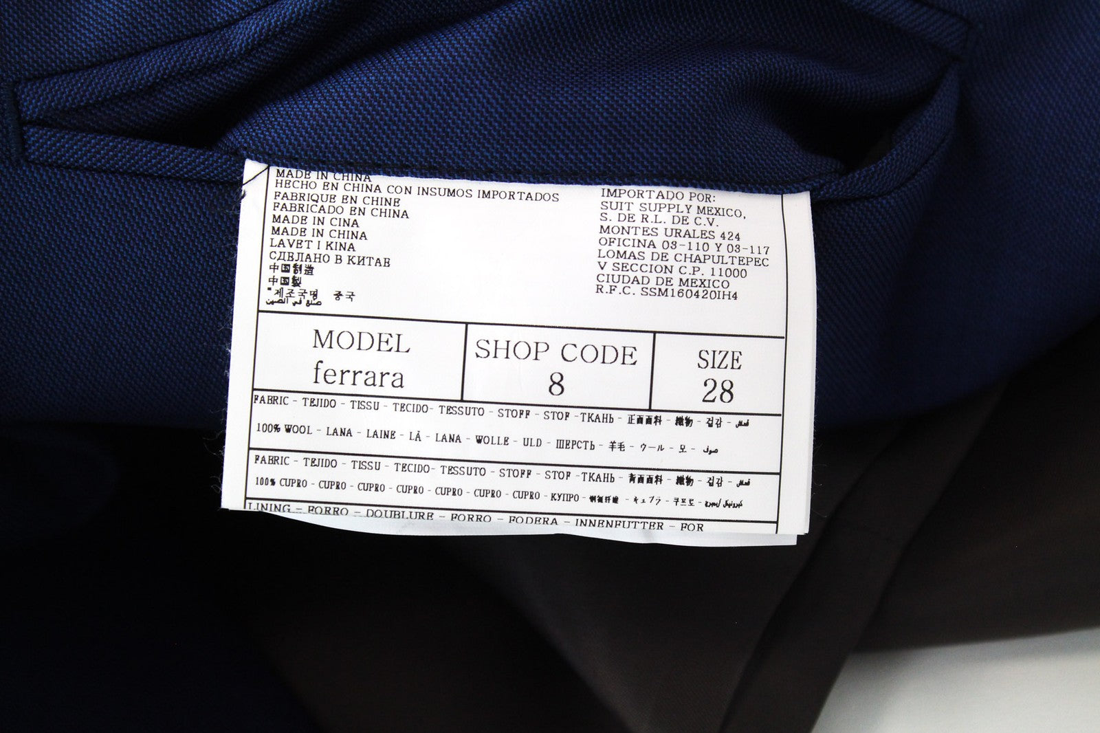 SUITSUPPLY Havana Blueline Men's Suit UK54R Blue Wool 3 Piece Lined Classic