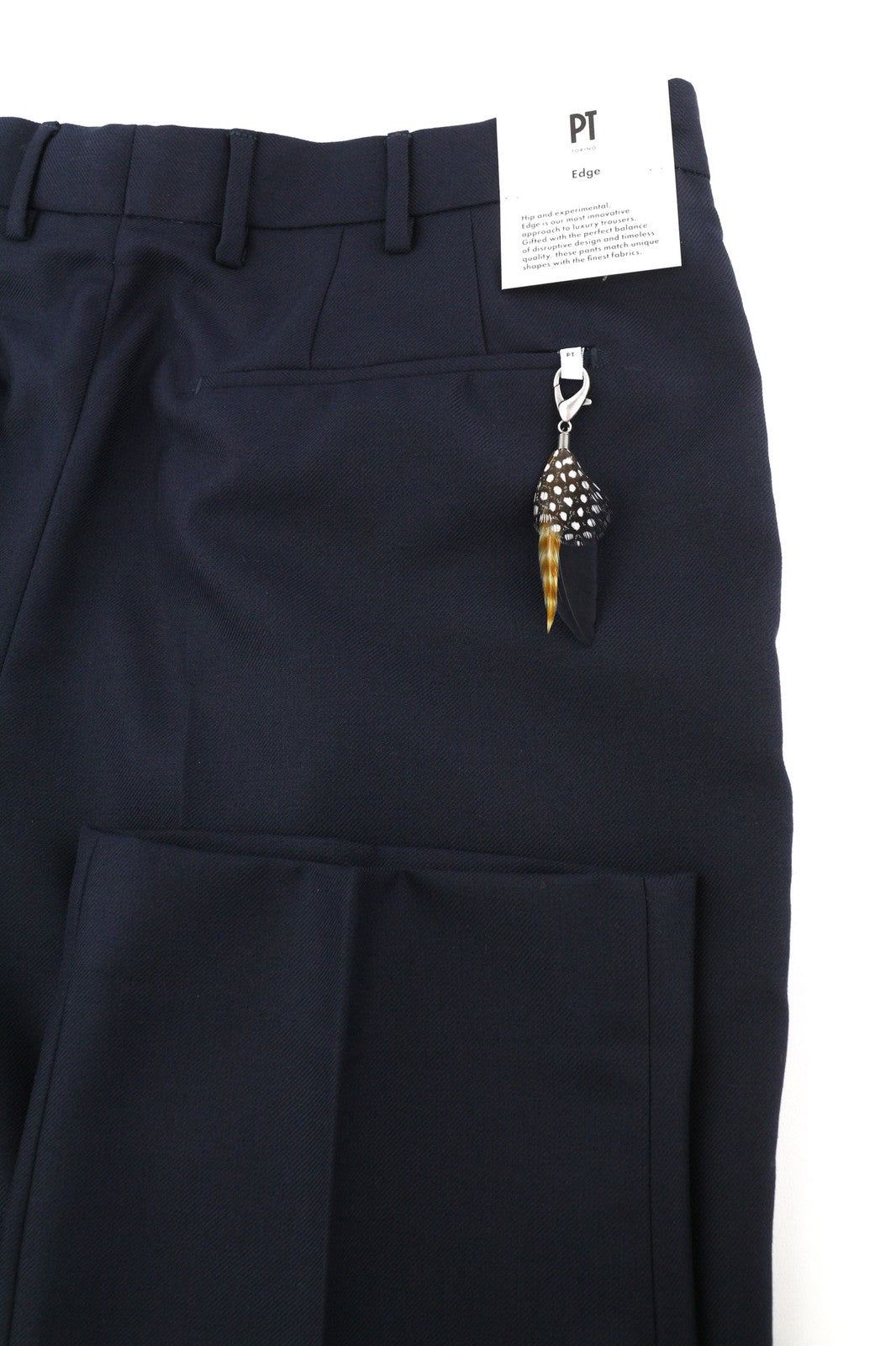 PT TORINO Edge vyriškos kelnės 50 W32 mėlynos fliso ir vilnos mišinio klostuotos, siaurėjančios 