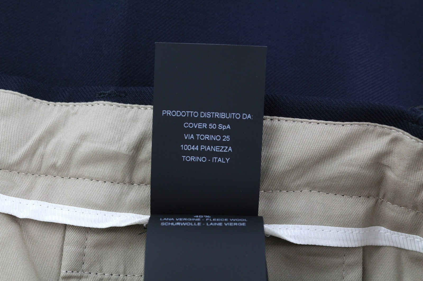 PT TORINO Edge vyriškos kelnės 50 W32 mėlynos fliso ir vilnos mišinio klostuotos, siaurėjančios 