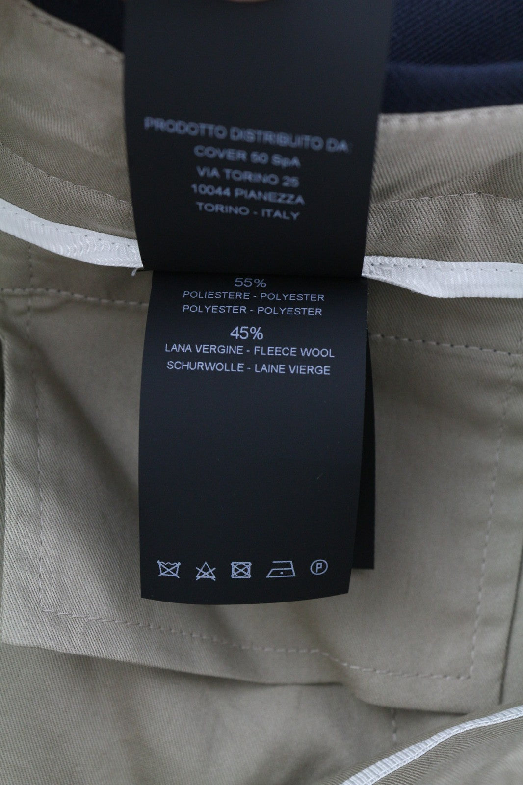 PT TORINO Edge vyriškos kelnės 50 W32 mėlynos fliso ir vilnos mišinio klostuotos, siaurėjančios 