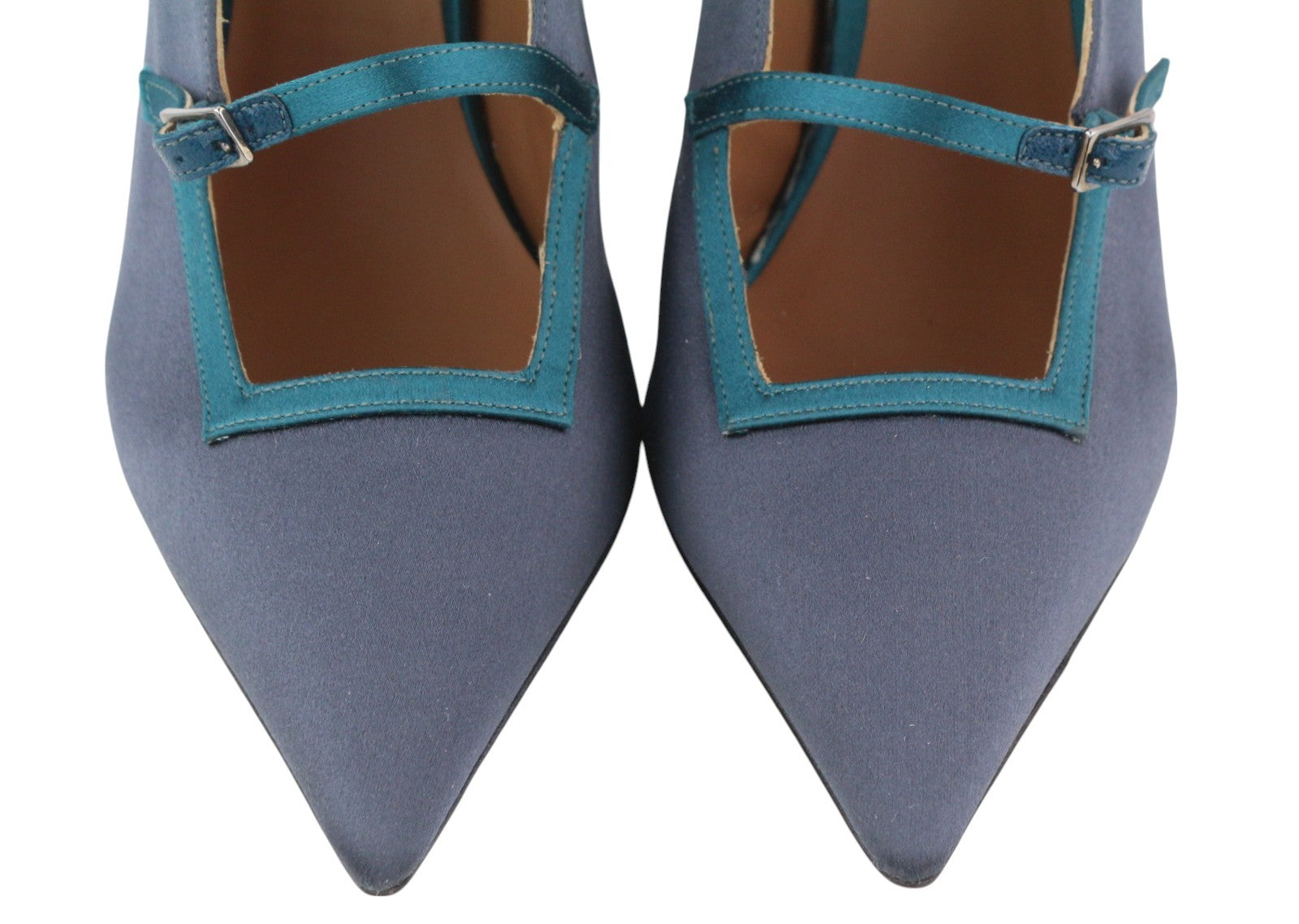 EMPORIO ARMANI X3E392 moteriški aukštakulniai EU37 tamsiai mėlyni smaili nosis su sagtimi 