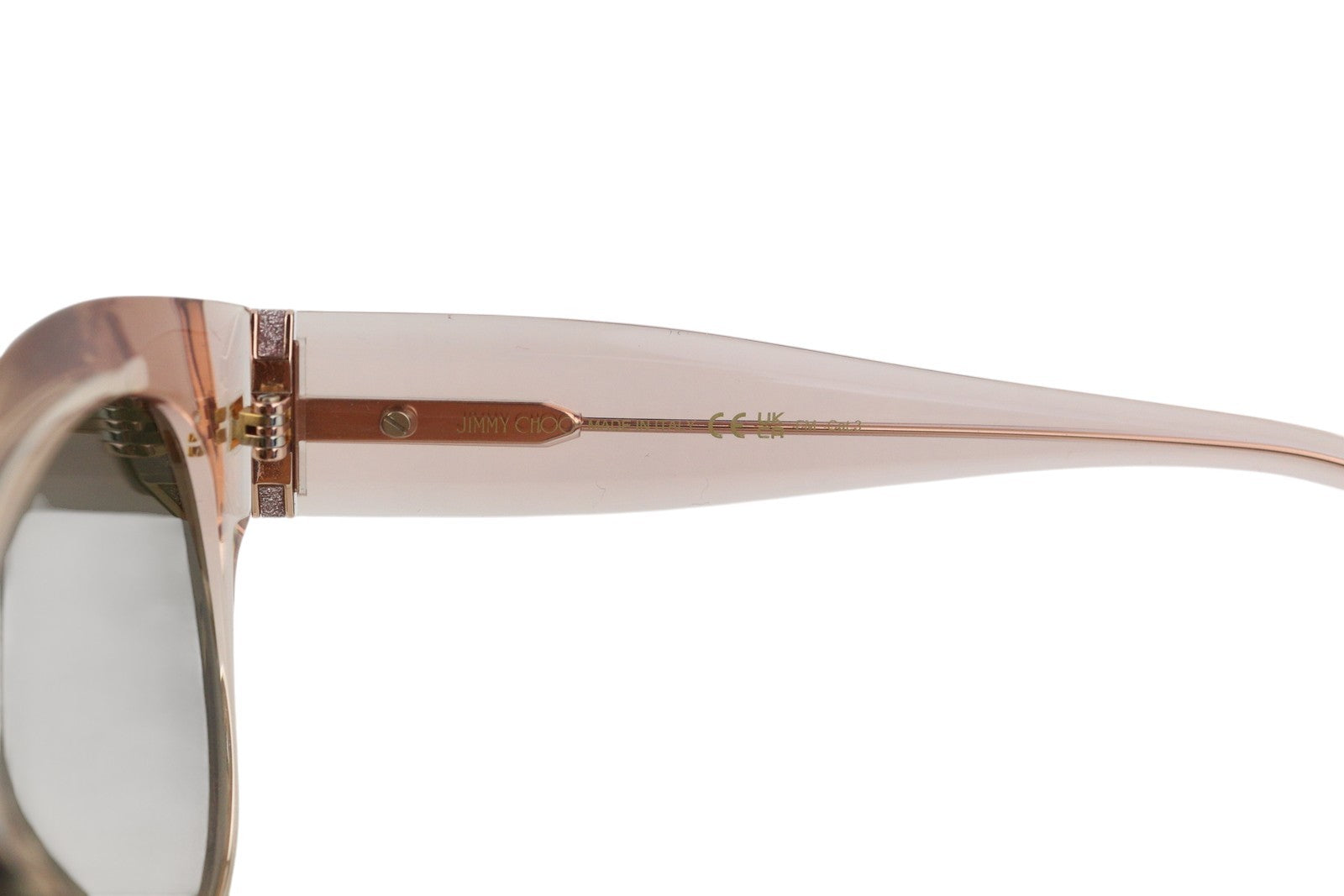 JIMMY CHOO Leela/S moteriški akiniai nuo saulės su šviesiai rožiniais, permatomais, tonuotais akiniais, rekomenduojama mažmeninė kaina – 315 € 