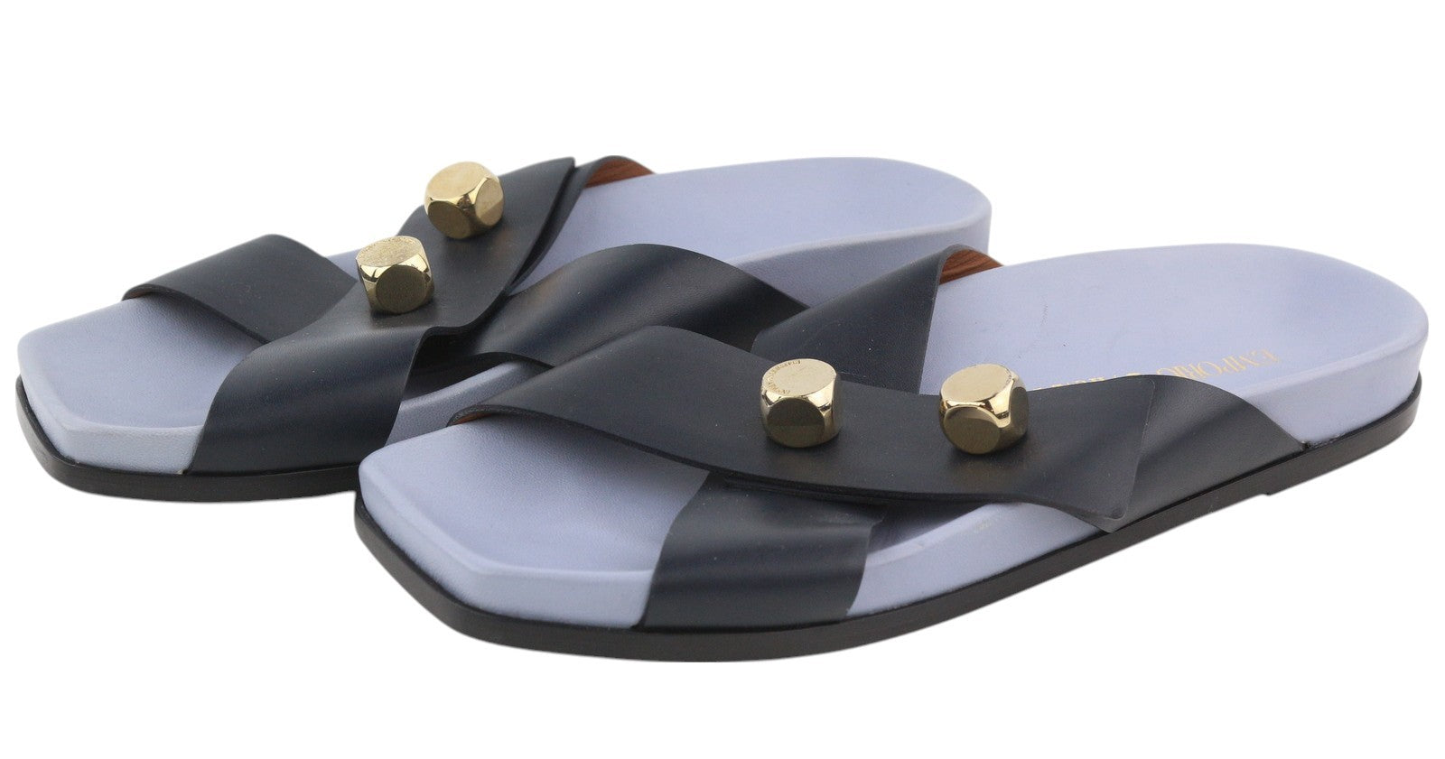 EMPORIO ARMANI moteriški bateliai su odiniais bateliais, 37 dydis, juodos spalvos, su šuns atspalvio detalėmis, užsegami atvira nosele. 