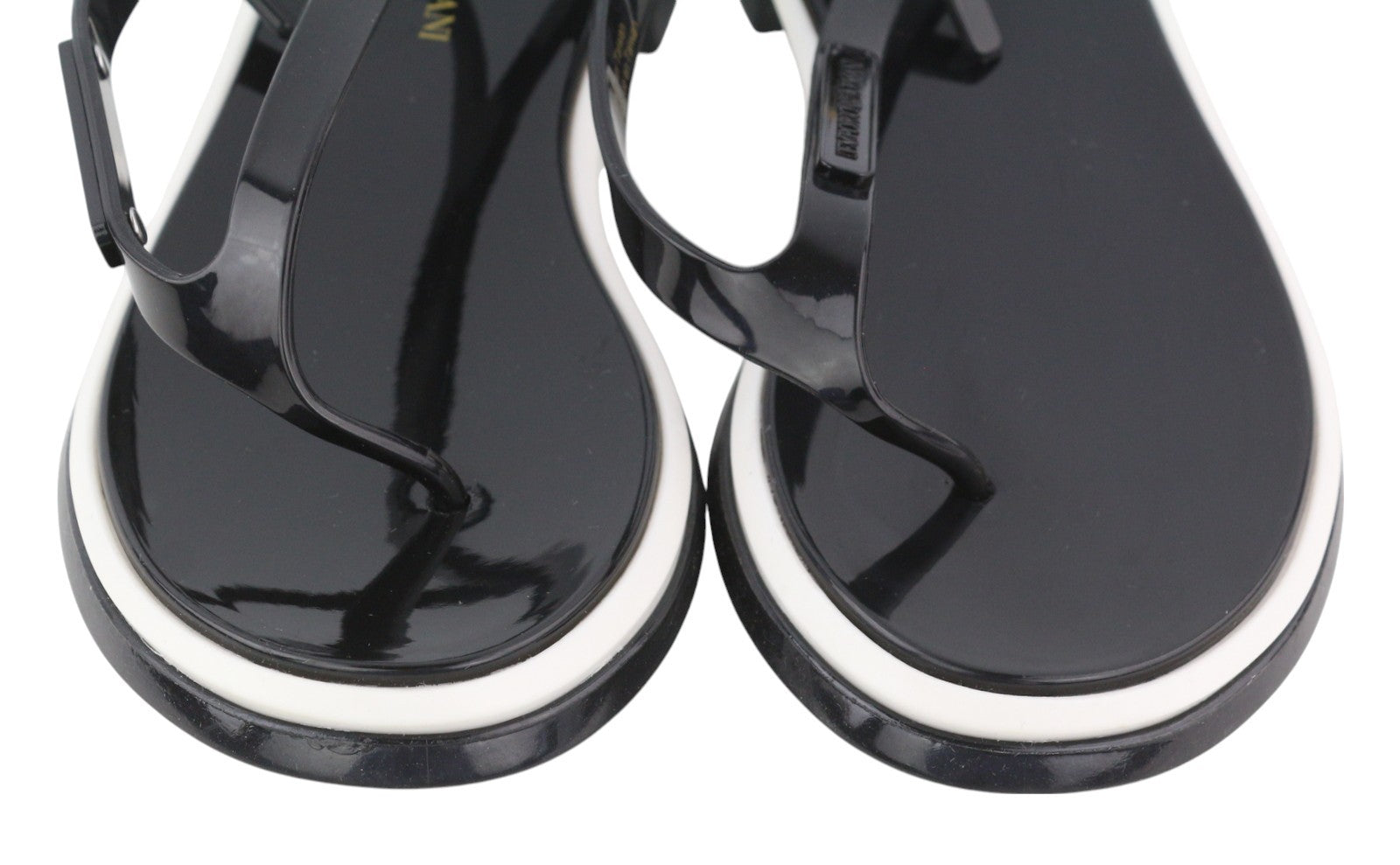 EMPORIO ARMANI moteriškos basutės, 37 €, juodos, su dirželiais, plokščiapadžiai bateliai su logotipu 