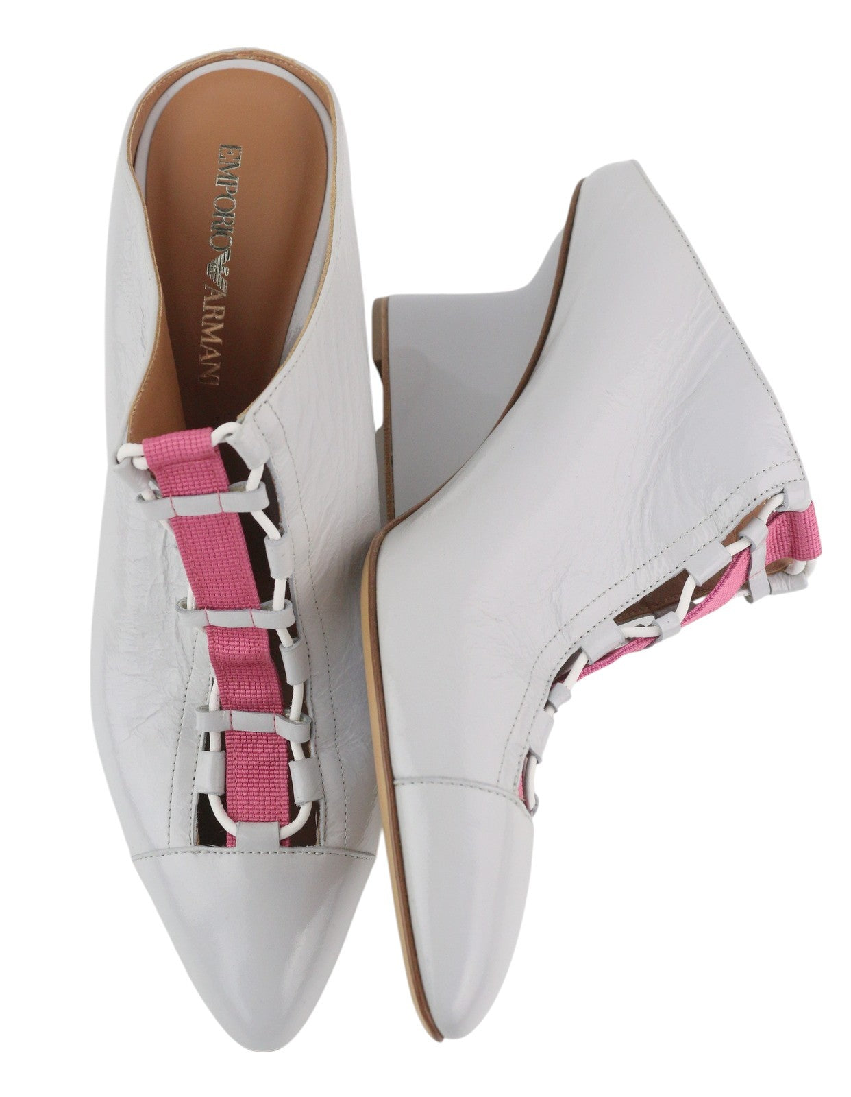 EMPORIO ARMANI X3R016 moteriški aukštakulniai, 37 dydžio, pilkos odos, su užsegamu dirželiu. Detalės. 