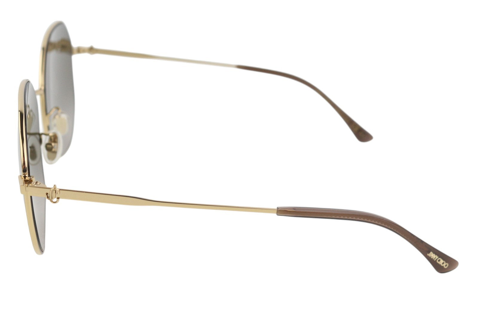 JIMMY CHOO Astra/F/Sk moteriški akiniai nuo saulės su aukso spalvos rėmeliu, geometrinio rašto, rekomenduojama kaina – 310 USD 