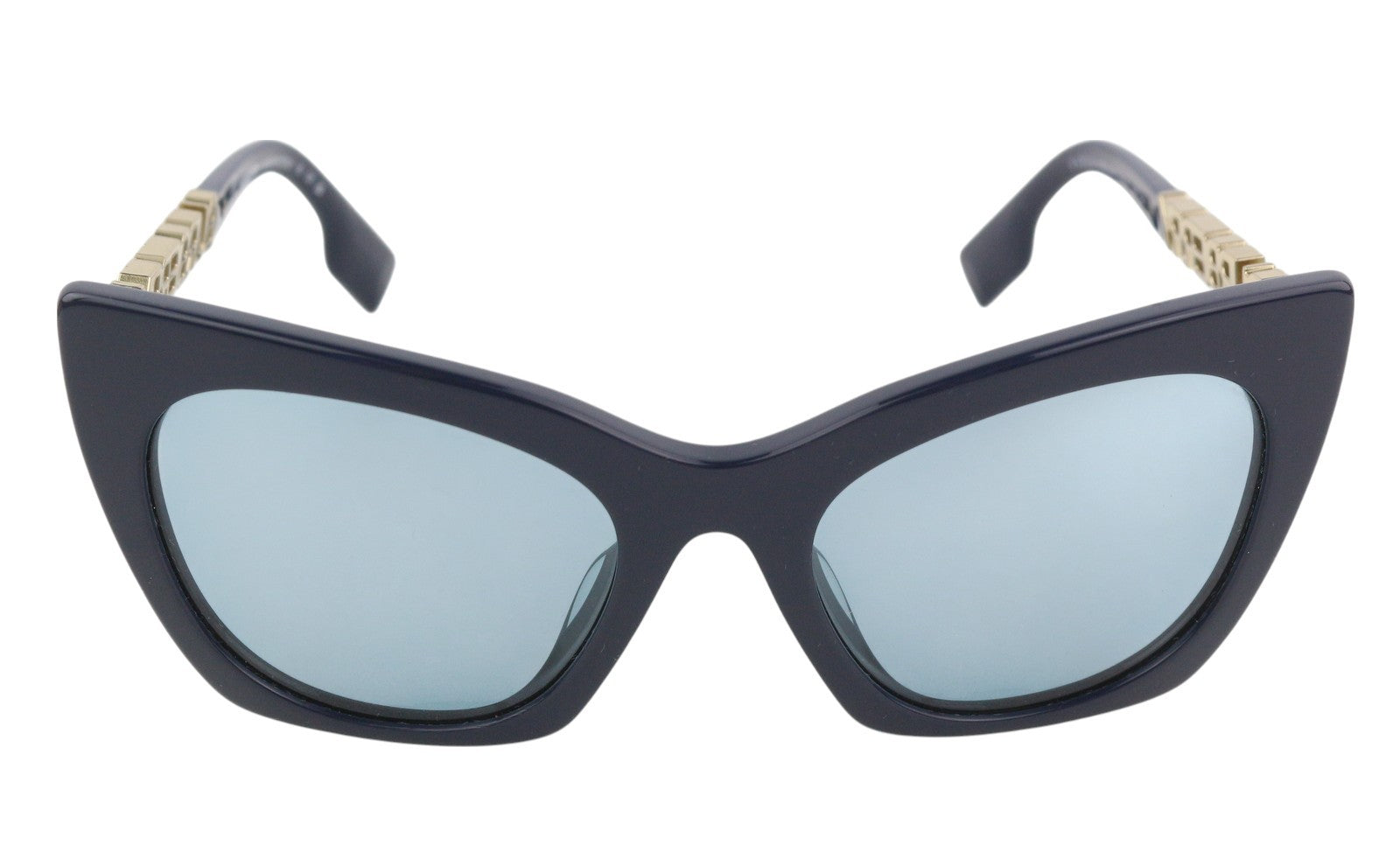 BURBERRY Marianne moteriški akiniai nuo saulės OS su juodu tonuotu katės akių formos auksiniu akcentu, rekomenduojama kaina – 366 € 