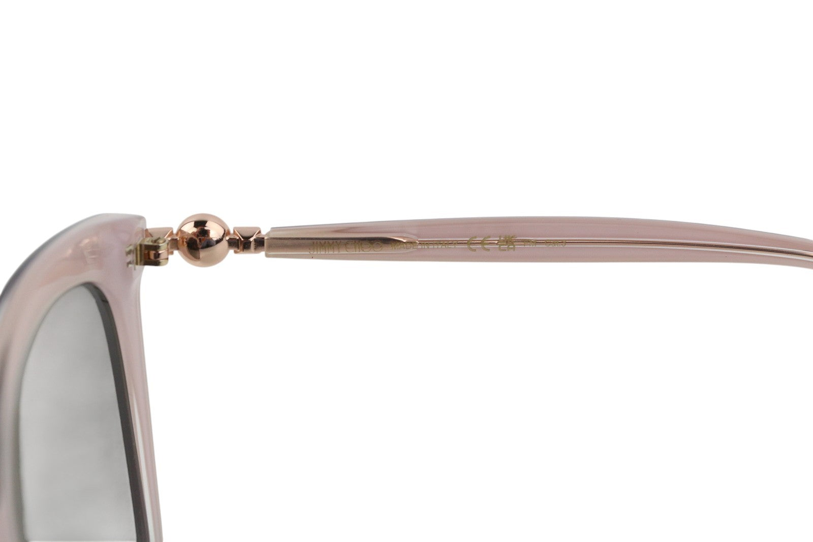 JIMMY CHOO Rua/G/S moteriški akiniai nuo saulės su rožinės spalvos katės akių formos laisvalaikio logotipu, rekomenduojama kaina – 340 € 