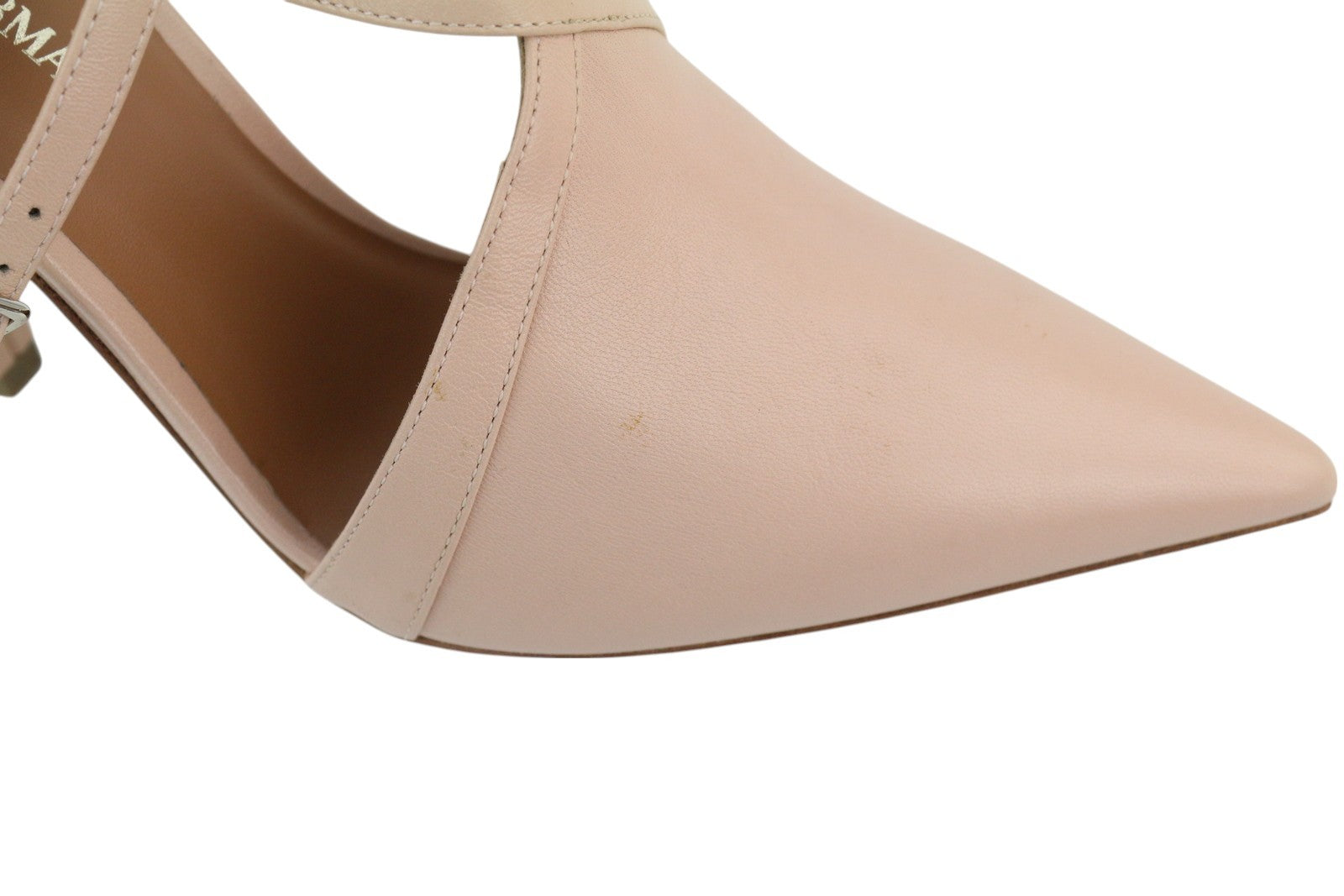 EMPORIO ARMANI moteriški aukštakulniai, 37 €, šviesiai rožinės spalvos, odiniai, smailios nosies, su sagtimi. 