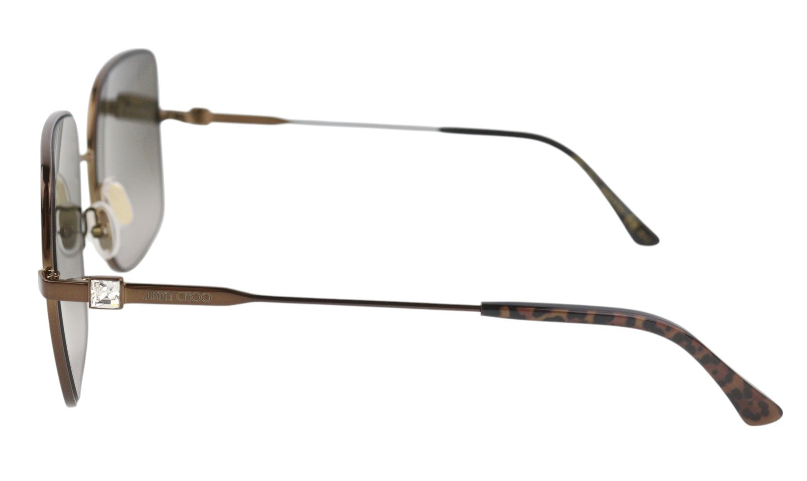 JIMMY CHOO Lili/S moteriški akiniai nuo saulės su rudais, tonuotais kvadratiniais, laisvalaikio logotipo formos akiniai nuo saulės, rekomenduojama kaina – 270 € 