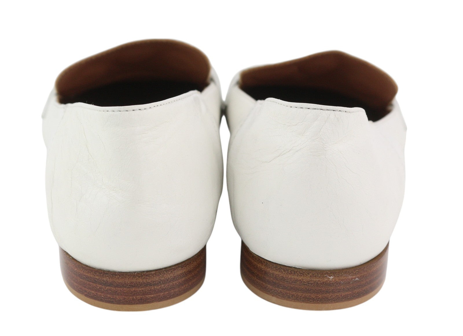 EMPORIO ARMANI moteriški bateliai, 37 €, balti, odiniai, kvadratinės nosies, spalvingos detalės, mokasinai. 