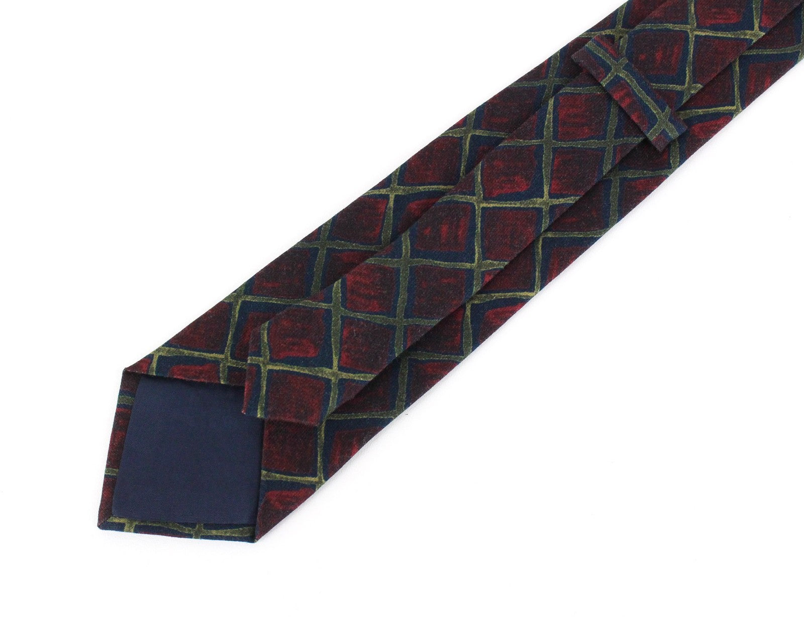 SUITSUPPLY vyriškas raudonas mėlynas vilnonis kaklaraištis ~150x8cm raštuotas smailiais galais klasikinis 