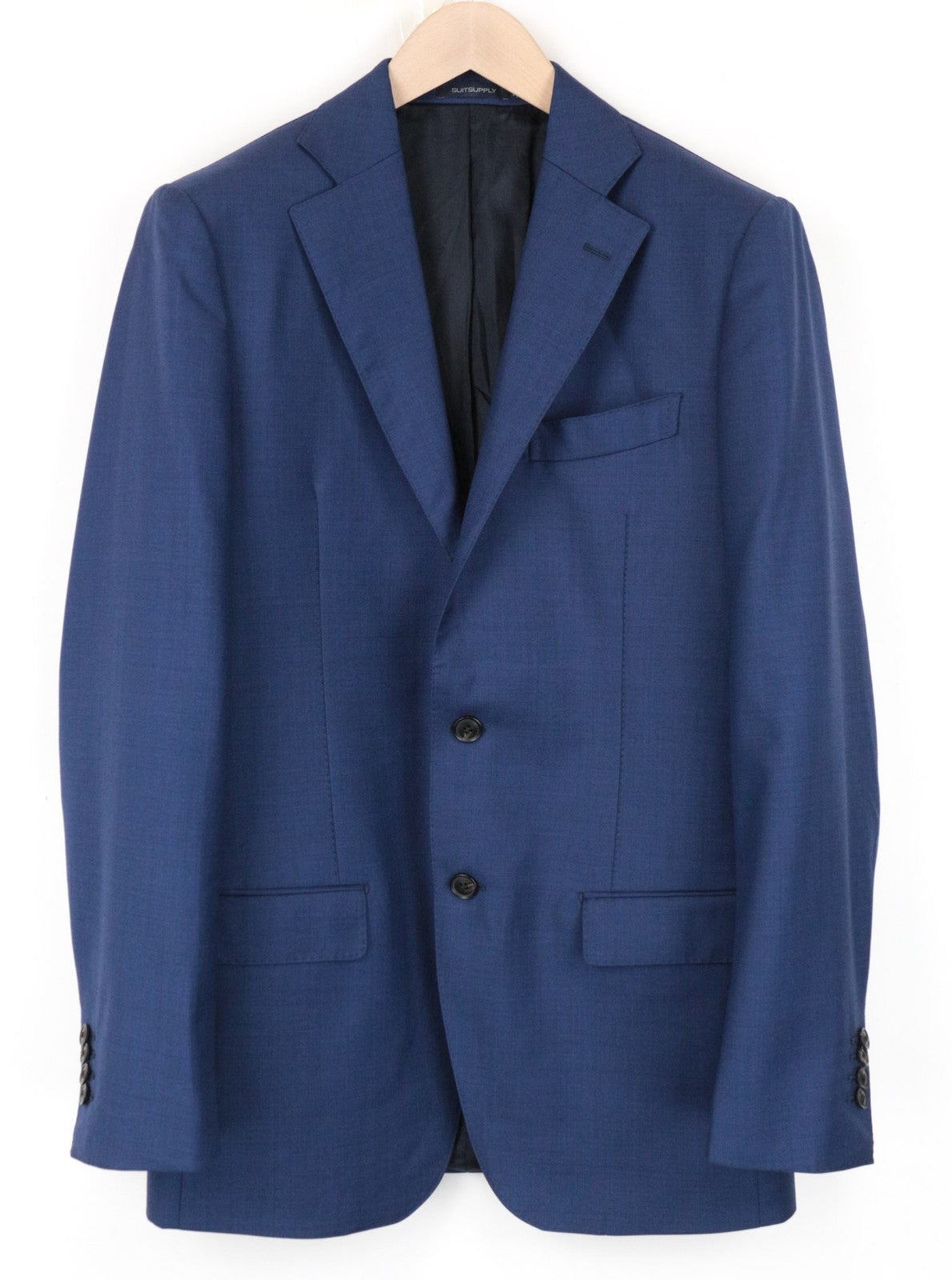 SUITSUPPLY Lazio Men's Wool Slim Suit UK40L S110 Melange Blue 2-Piece