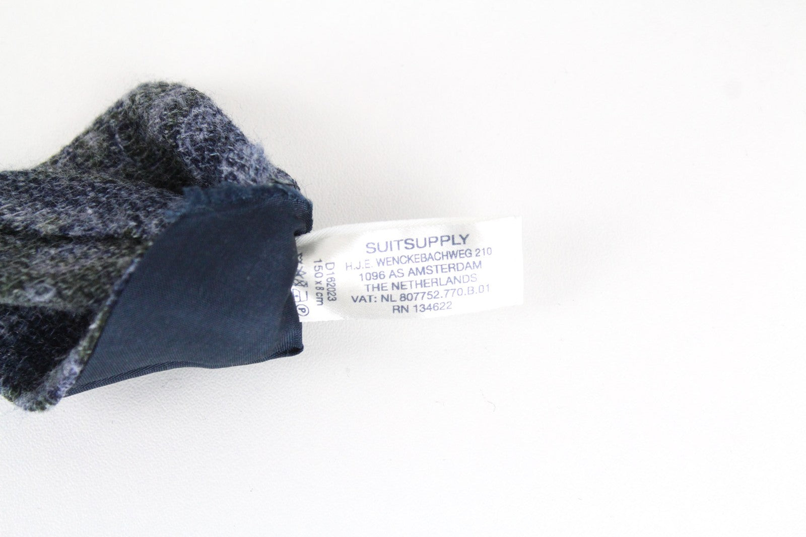 SUITSUPPLY vyriškas kaklaraištis 150x8 cm mėlynas vilnos mišinio rytietiško rašto oficialus įvaizdis 