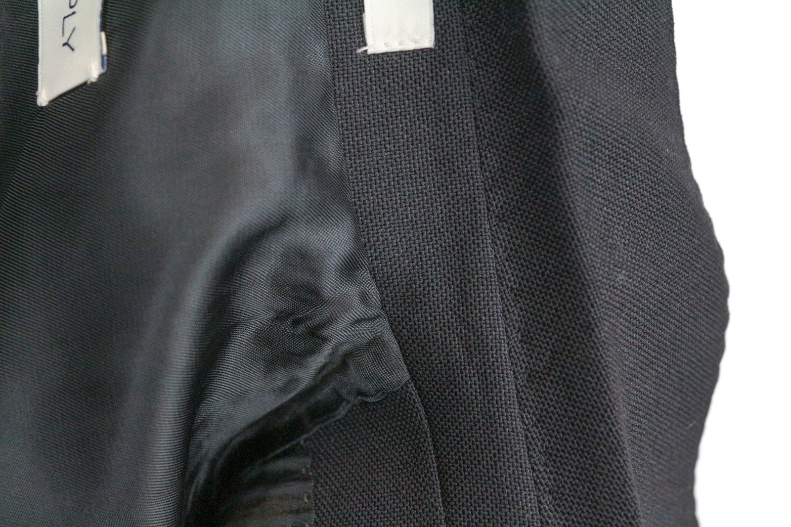 SUITSUPPLY Cameron moteriškas švarkas UK8R vilnonis moheros plonas juodas su įpjovomis 