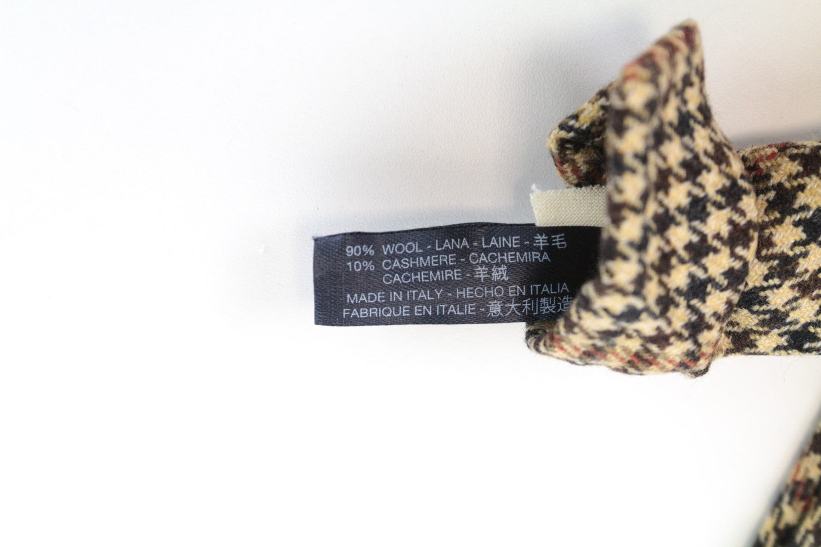 SUITSUPPLY vyriškas kaklaraištis ~150x8cm su skaliko formos raštu, rudos spalvos, vilnos ir kašmyro mišinio raštu 