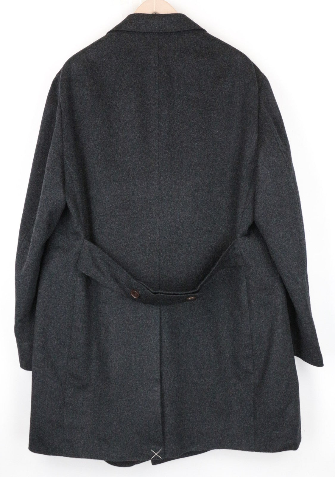 SUITSUPPLY Bleecker Men's Coat UK52S Grey Wool Two-Row Classic Mid-Length