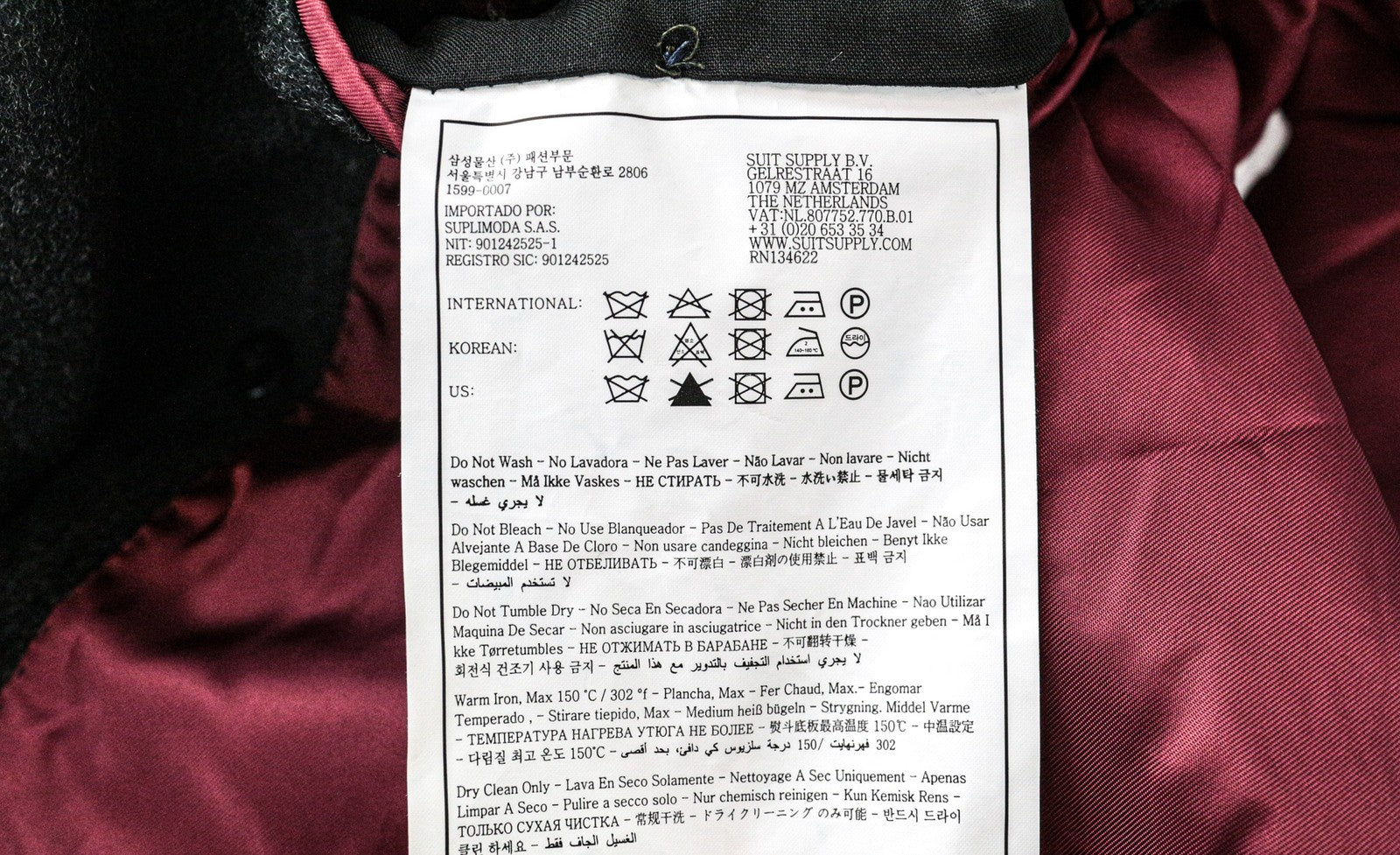 SUITSUPPLY Bleecker Men's Coat UK52S Grey Wool Two-Row Classic Mid-Length