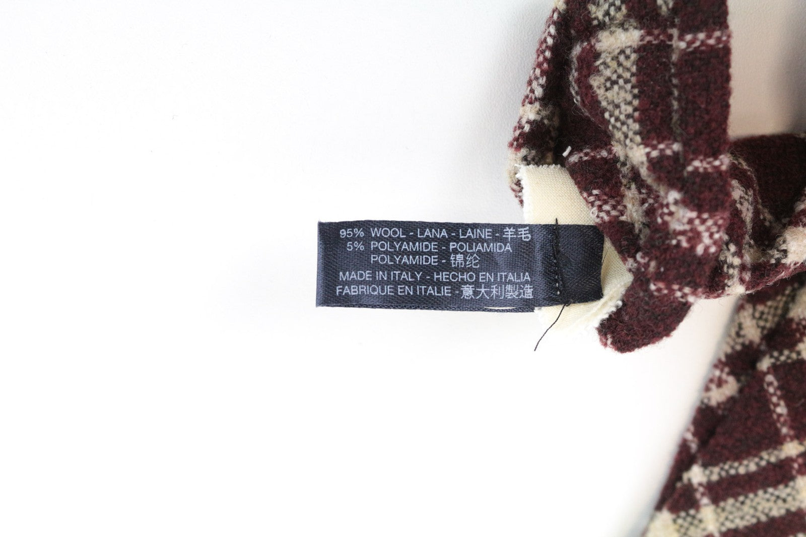 SUITSUPPLY vyriškas kaklaraištis ~150x8cm vyno raudonumo languotas languotas vilnos mišinio klasikinis 