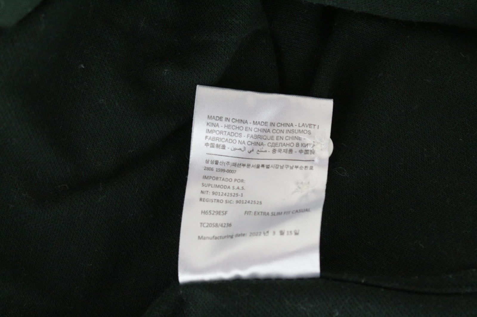 SUITSUPPLY Men's T-Shirt 37/38/14.5/15 Green Extra Slim Fit Polo Long Sleeve