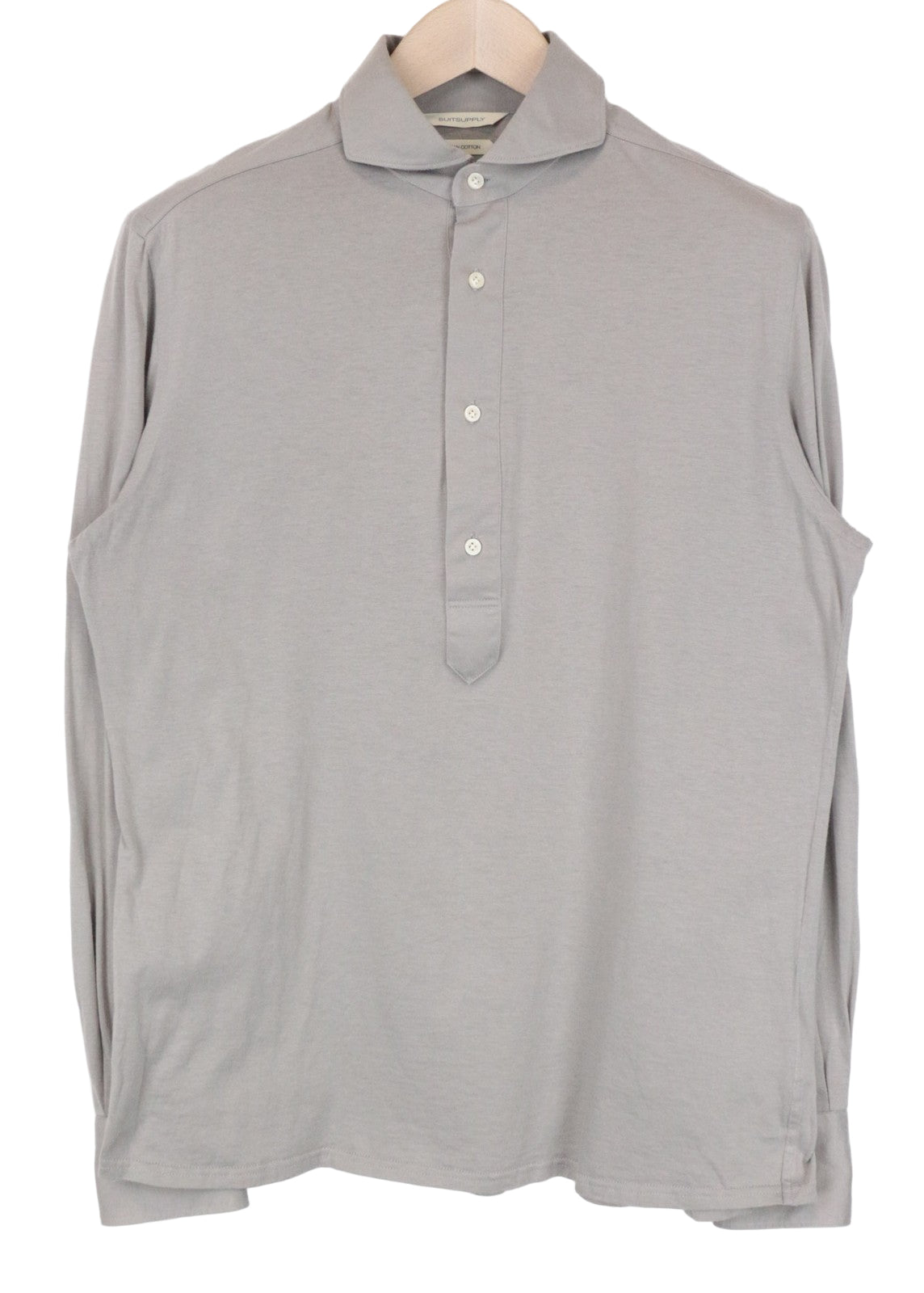 SUITSUPPLY iškirpti marškinėliai 39/15.5/40/15.75 rudi egiptietiškos medvilnės ypač ploni 