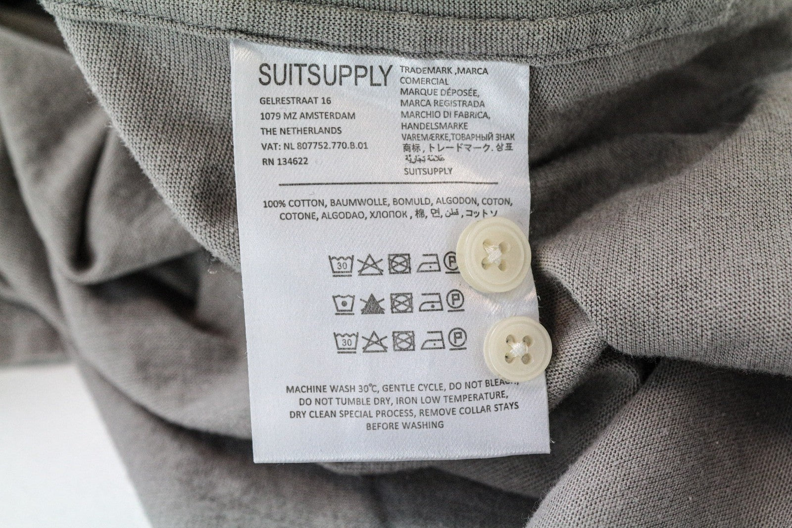 SUITSUPPLY iškirpti marškinėliai 39/15.5/40/15.75 rudi egiptietiškos medvilnės ypač ploni 