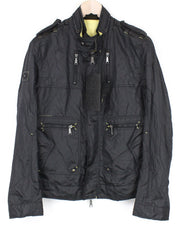 RICHMOND vyriška juoda striukė, 48 dydžio, su užtrauktuku priekyje, laisvalaikio, lengva, ilgomis rankovėmis 