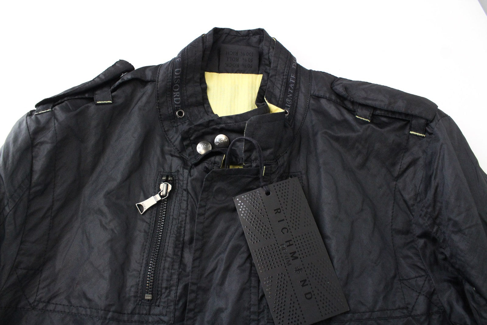 RICHMOND vyriška juoda striukė, 48 dydžio, su užtrauktuku priekyje, laisvalaikio, lengva, ilgomis rankovėmis 