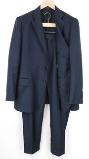 SUITSUPPLY Lazio Suit UK46R Men's Blue Slim Fit Wool 110's Lined 2 Piece