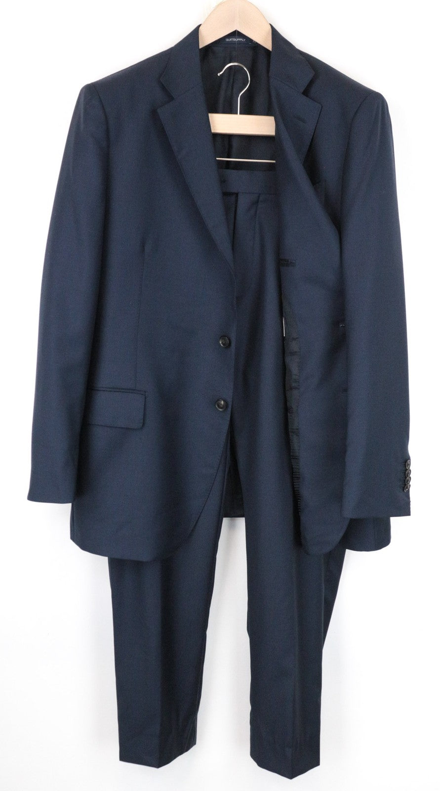 SUITSUPPLY Lazio Suit UK46R Men's Blue Slim Fit Wool 110's Lined 2 Piece