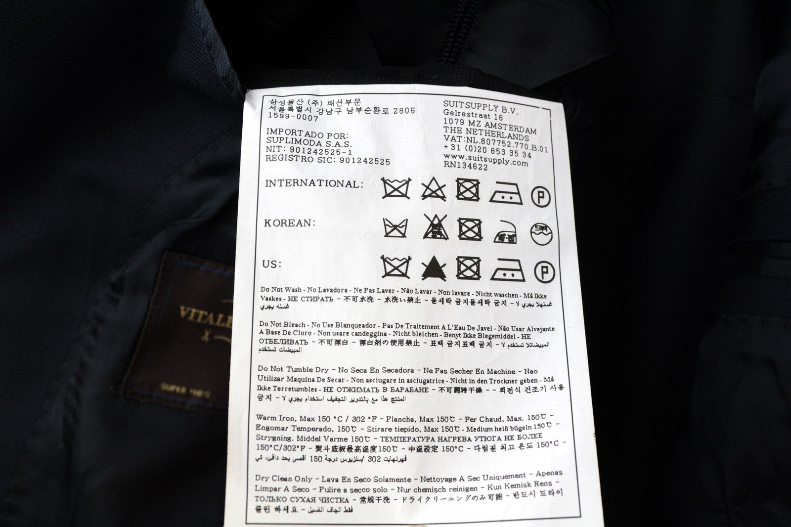 SUITSUPPLY Lazio Suit UK46R Men's Blue Slim Fit Wool 110's Lined 2 Piece