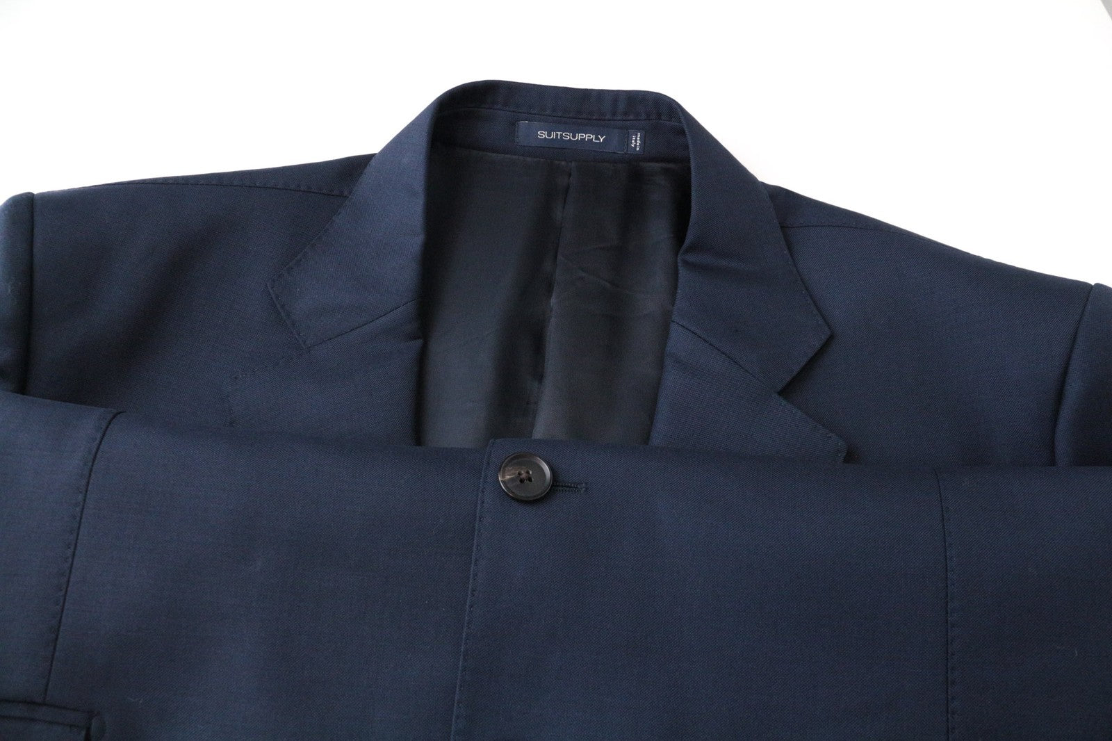 SUITSUPPLY Lazio Suit UK46R Men's Blue Slim Fit Wool 110's Lined 2 Piece