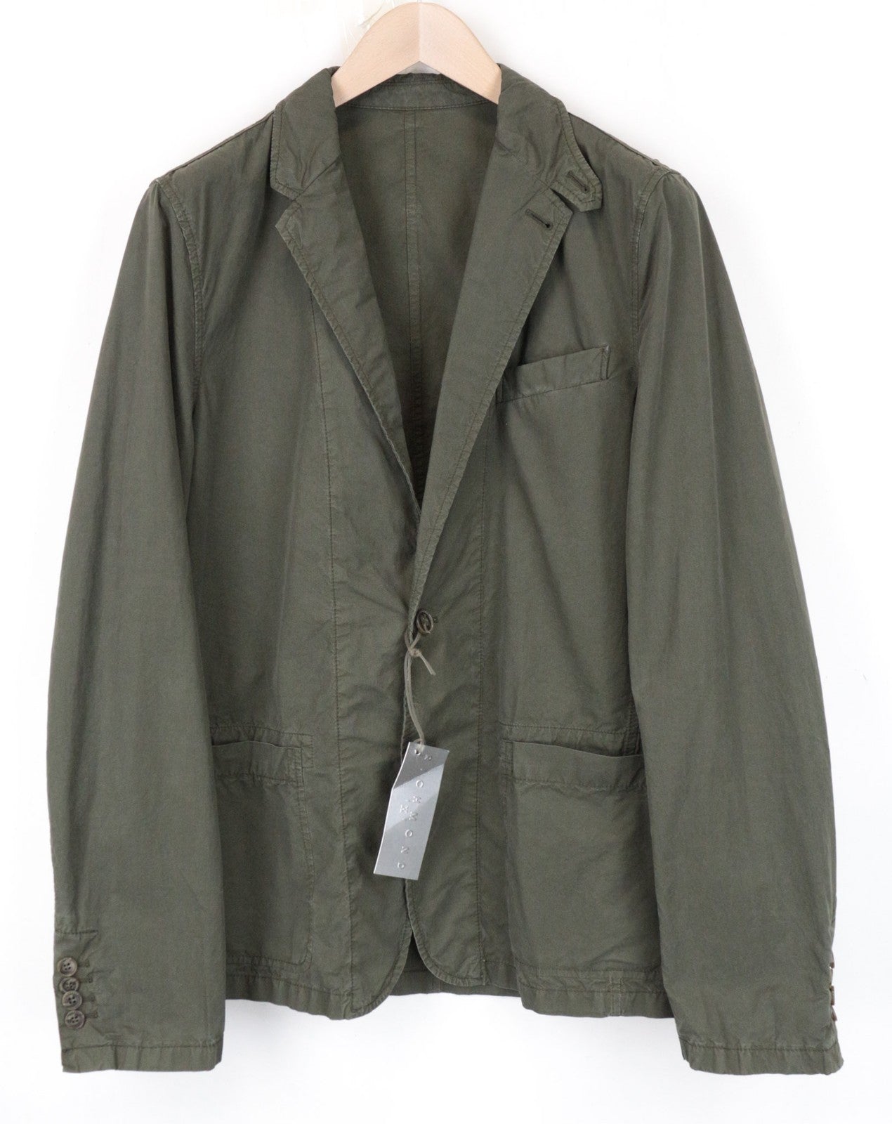 RICHMOND vyriškas žalias medvilninis švarkas 48 be pamušalo, laisvalaikio, lengvas, vienaeilis 