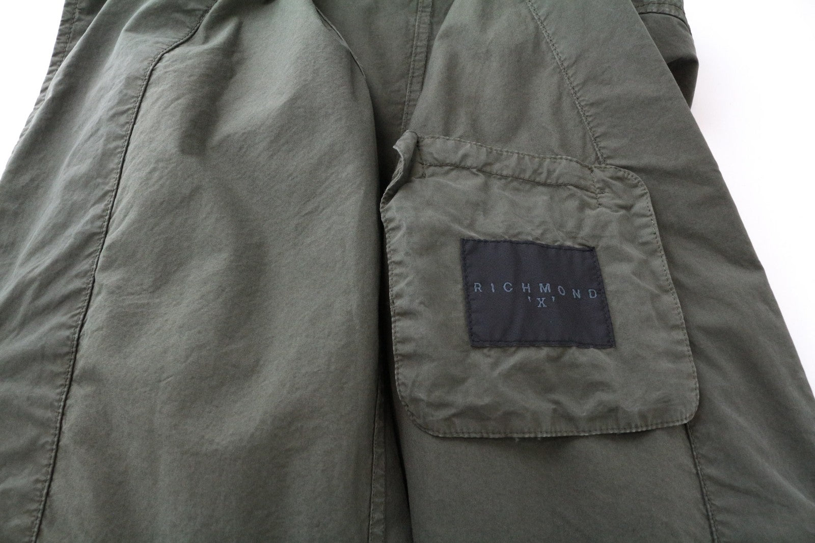 RICHMOND vyriškas žalias medvilninis švarkas 48 be pamušalo, laisvalaikio, lengvas, vienaeilis 
