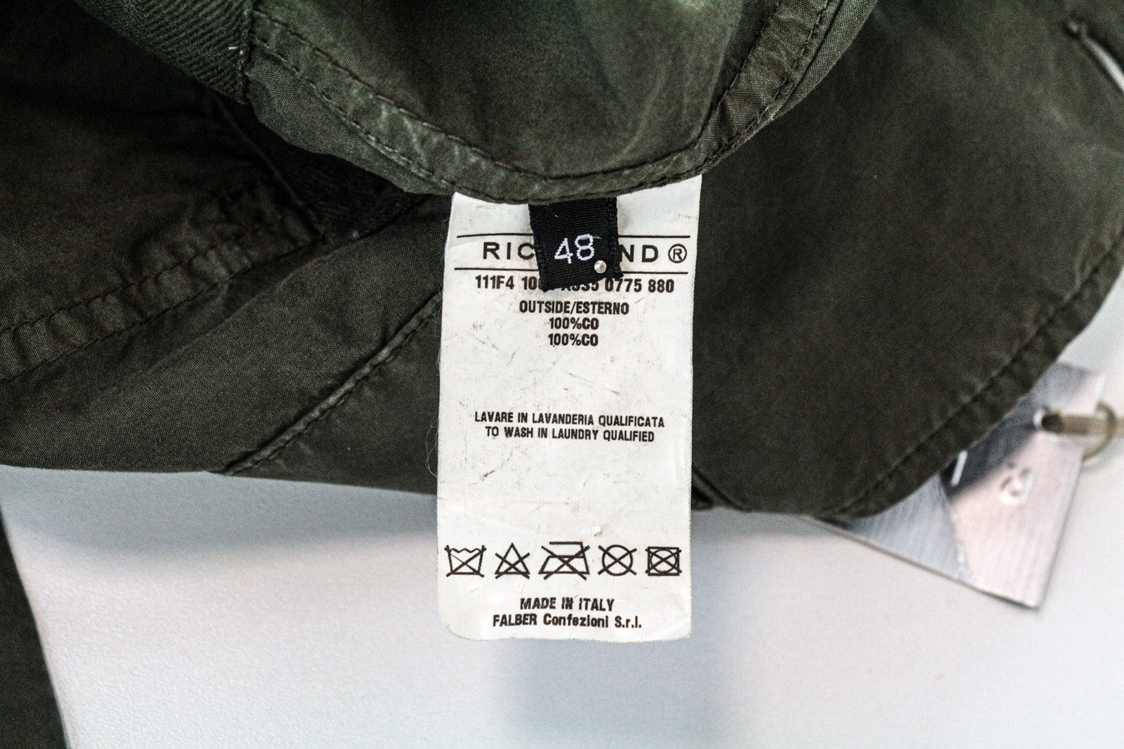 RICHMOND vyriškas žalias medvilninis švarkas 48 be pamušalo, laisvalaikio, lengvas, vienaeilis 