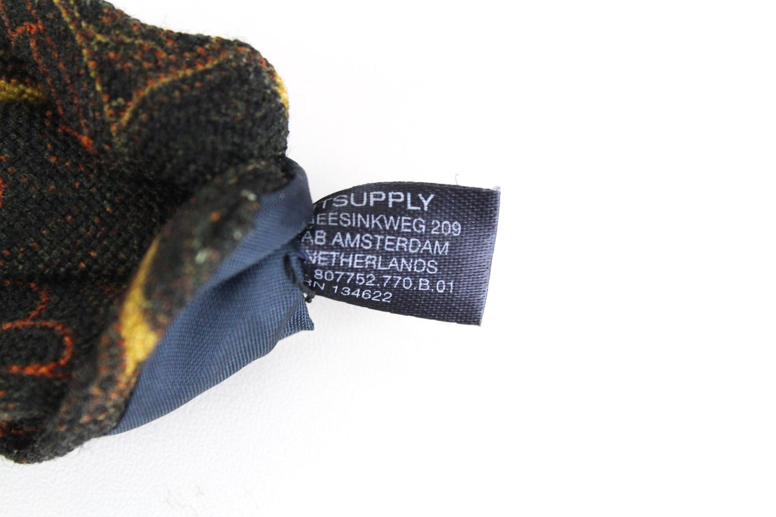 SUITSUPPLY rudas vilnonis kaklaraištis ~150x8cm su grafiniu raštu smailiais galais, formalus kaklaraištis 