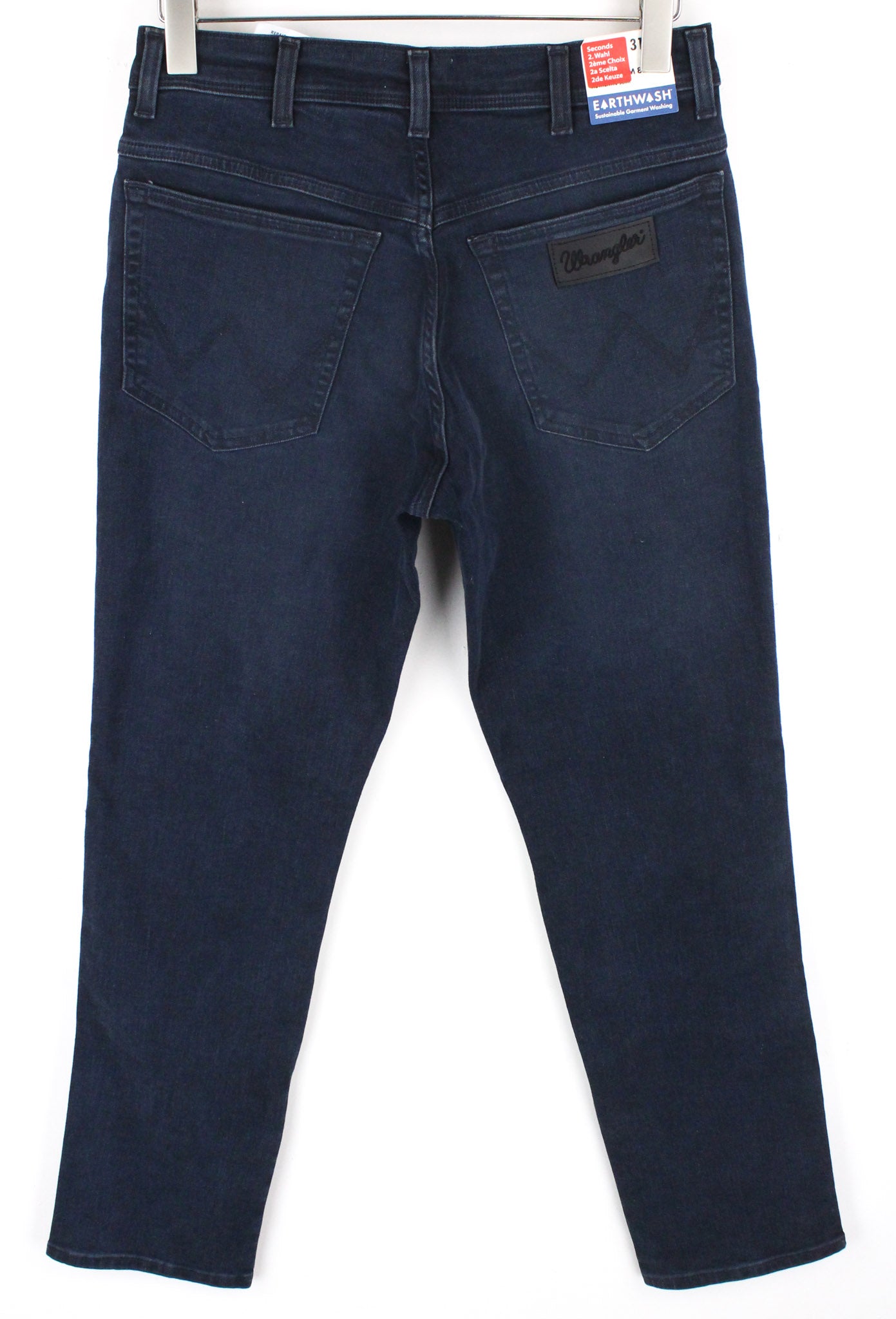 WRANGLER Texas džinsai W31 L32 vyriški, prigludę, mėlyni, tamprūs, užtrauktuku, aukštu liemeniu 