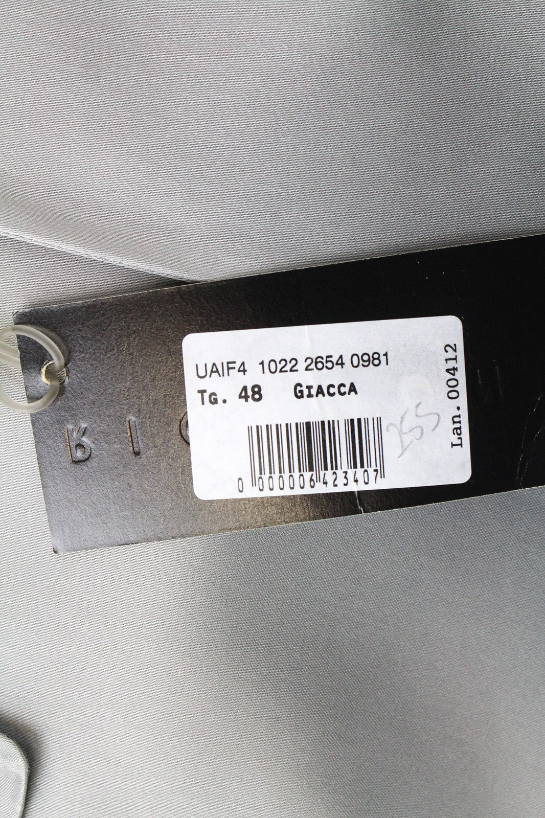 RICHMOND vyriškas pilkas sidabrinis smokingo švarkas su 48 smailiu atlapu ir pamušalu 