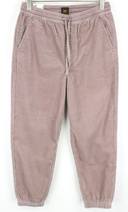 LEE Men's Pink Corduroy Pants M Relaxed Fit Cuffed Drawstring Casual Trousers