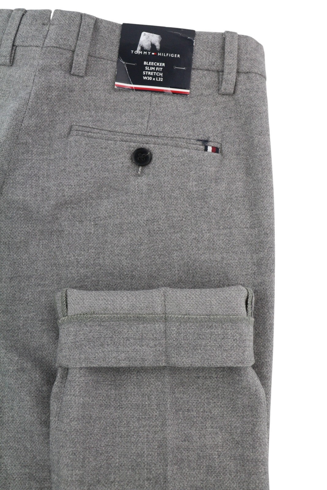 TOMMY HILFIGER Bleecker Brushed Solid vyriškos kelnės W30/L32 Melange Slim Stretch 