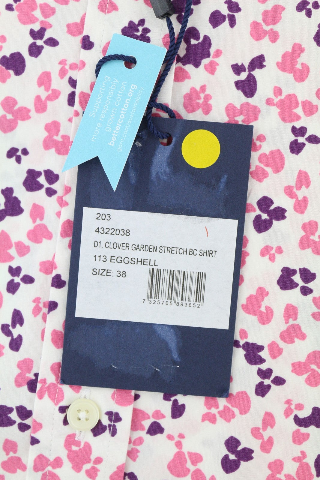 GANT „Clover Garden Stretch“ moteriški marškinėliai, 38 dydžio, laisvalaikio stiliaus, spalvingi, su sagomis užsegami. 